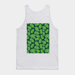 Monstera leaves, tropical watercolor pattern Tank Top